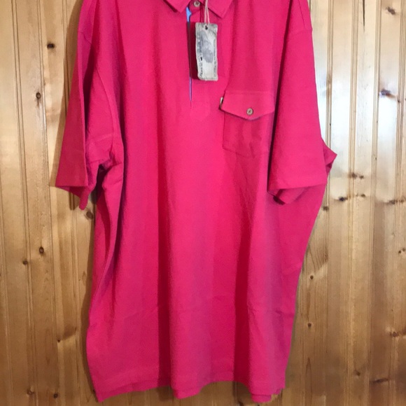 NWT Buffalo Jackson Red Fuchsia Cotton Polo Shirt - Picture 10 of 11